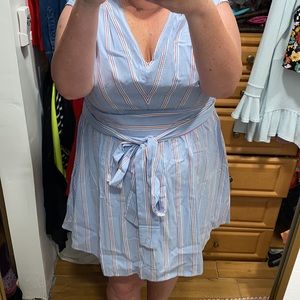 Vineyard Vines Plus Size Stripe Cap Sleeve Dress